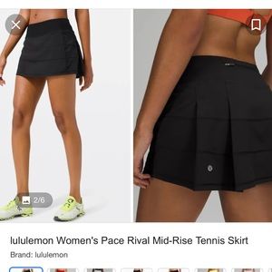 Black Lululemon tennis skirt size 6